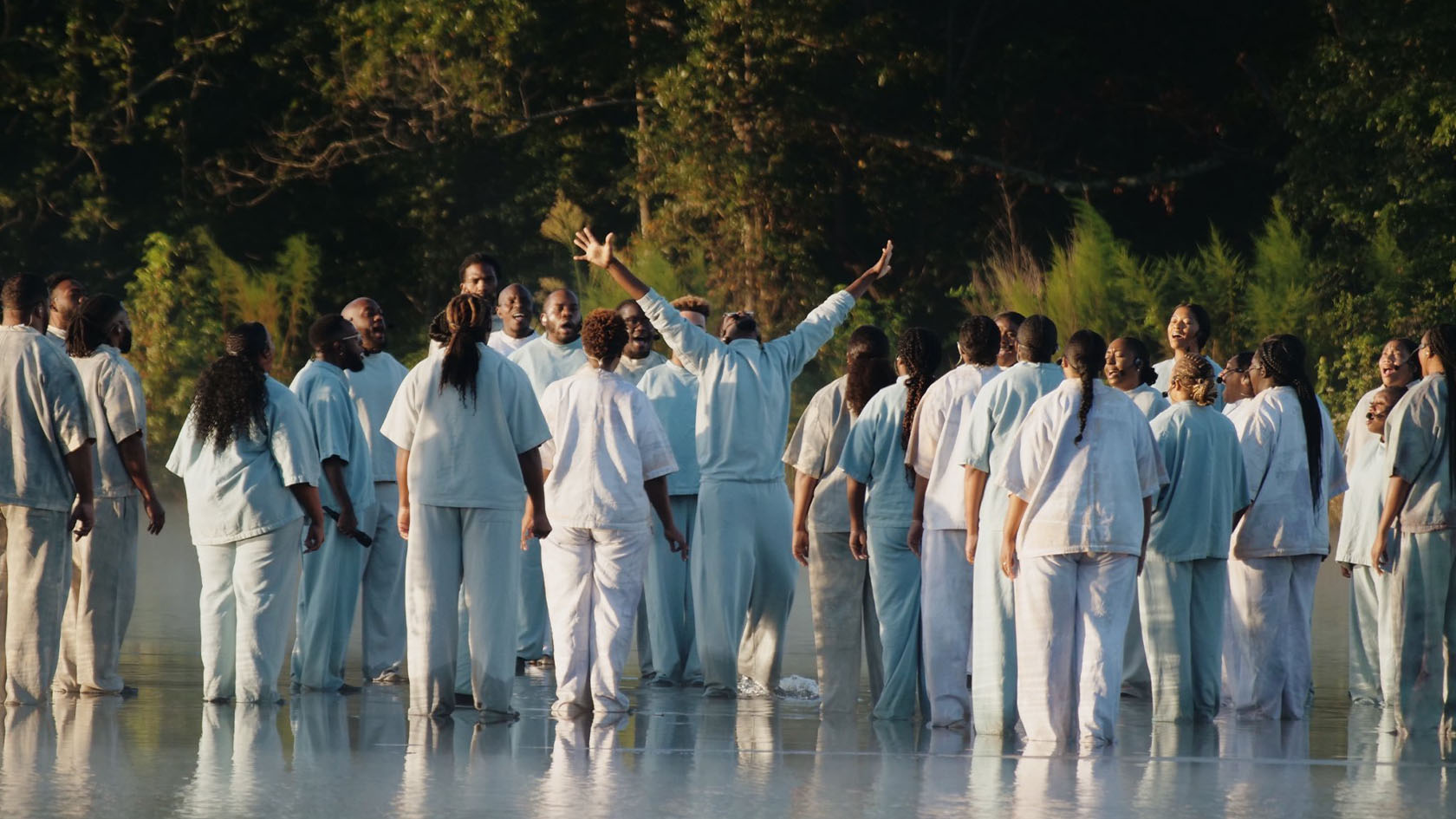 Watch Kanye West Gets His Yeezus On While Walking On Water At Sunday