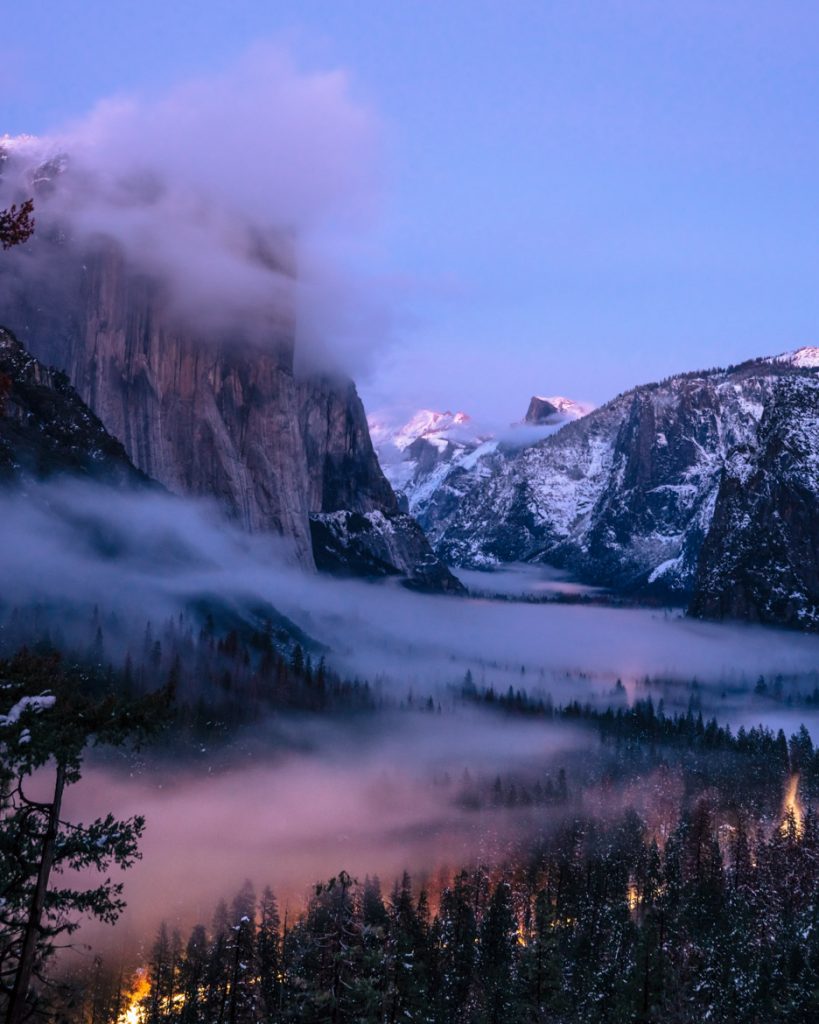 13. Yosemite foggy evening