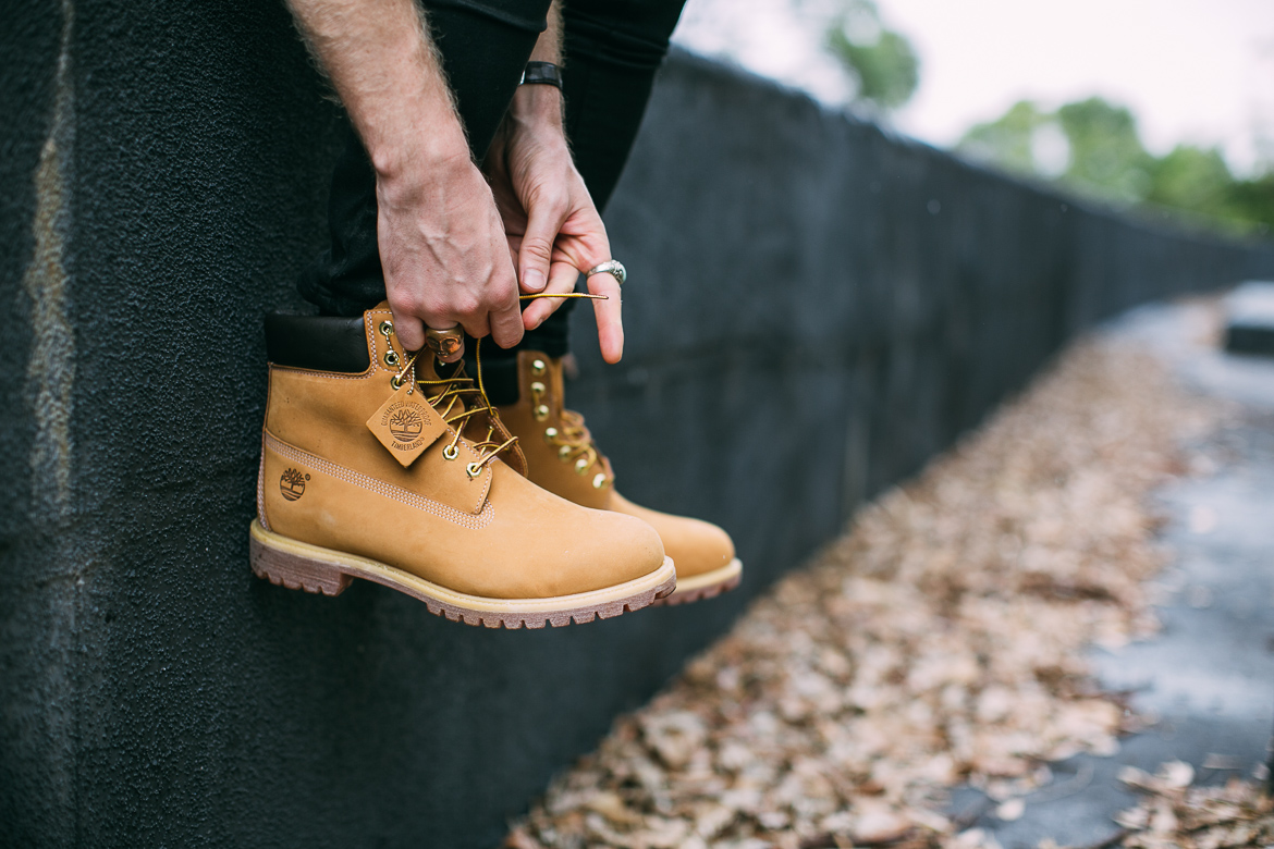 wearing timbs in snow
