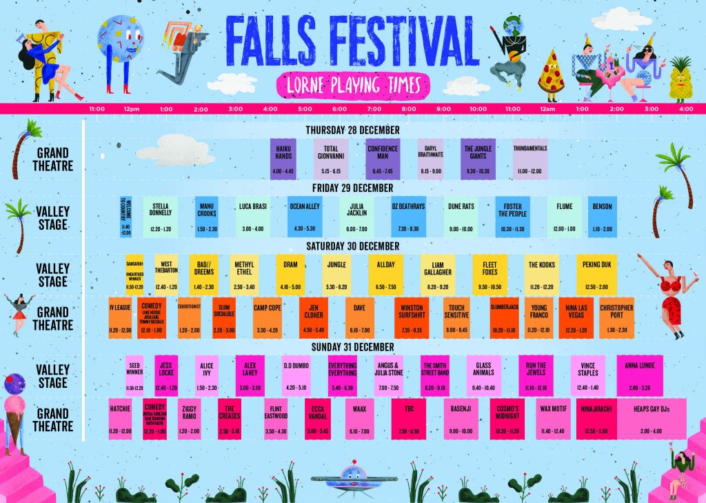 Falls Festival Has Just Released Its Set Times, So Get Planning