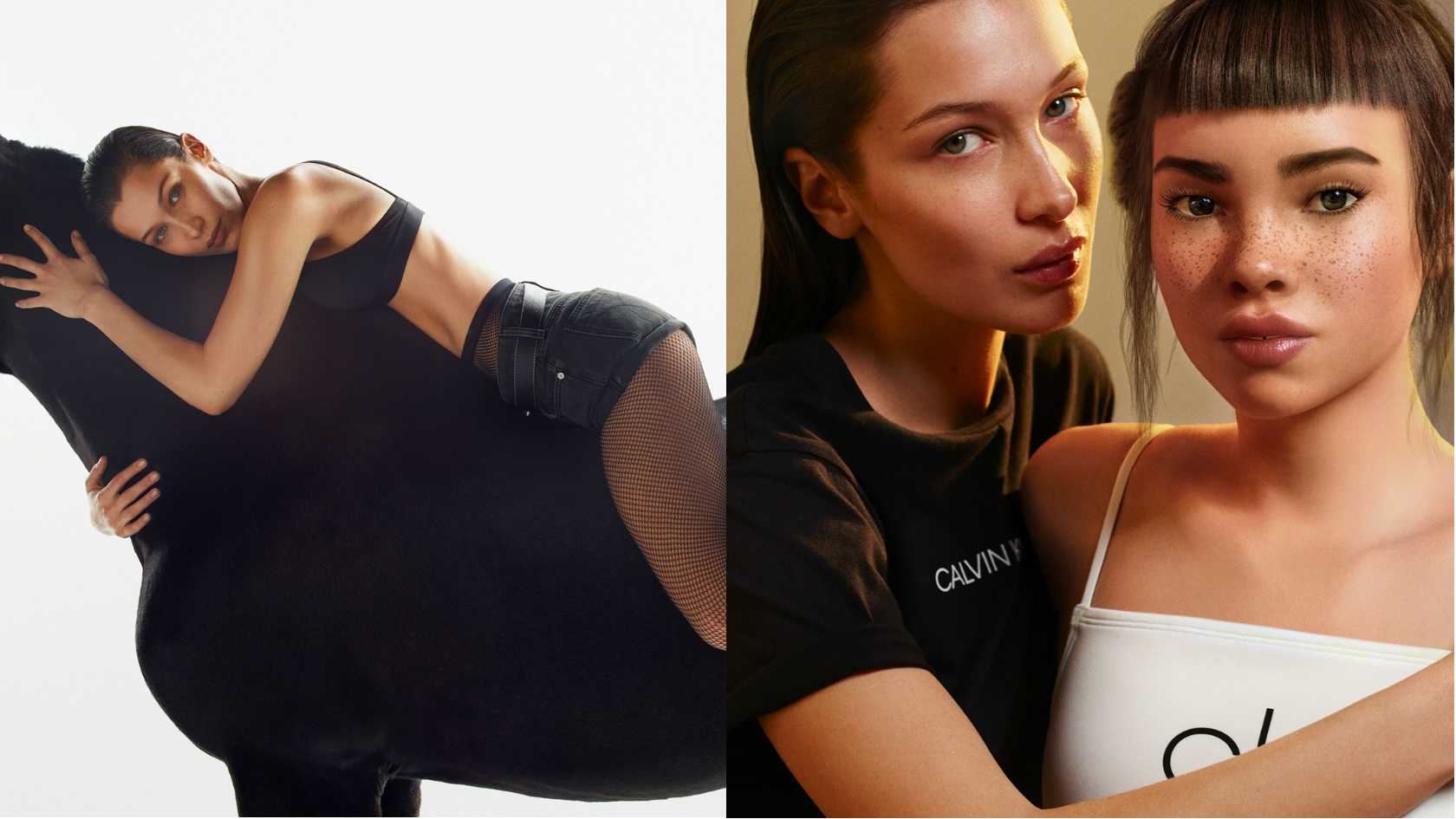 Bella Hadid Kisses Virtual Influencer Lil Miquela In New Calvin Klein  Campaign Video | lifewithoutandy