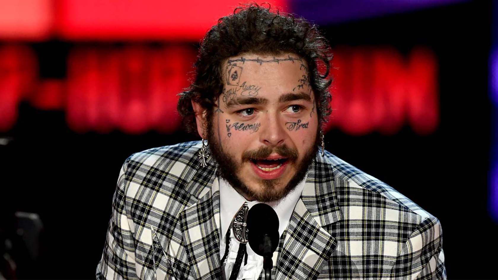 Post Malone Debuts Buzz Cut And New Head Tattoo ...