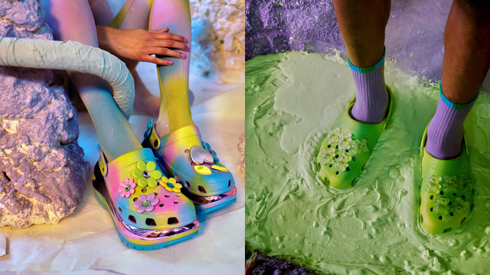 Crocs Link Up With Lazy Oaf For Slime & Rainbow Colourways ...