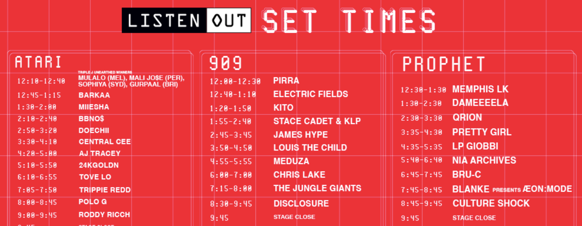 Here Are The Official Set Times For Listen Out Sydney lifewithoutandy