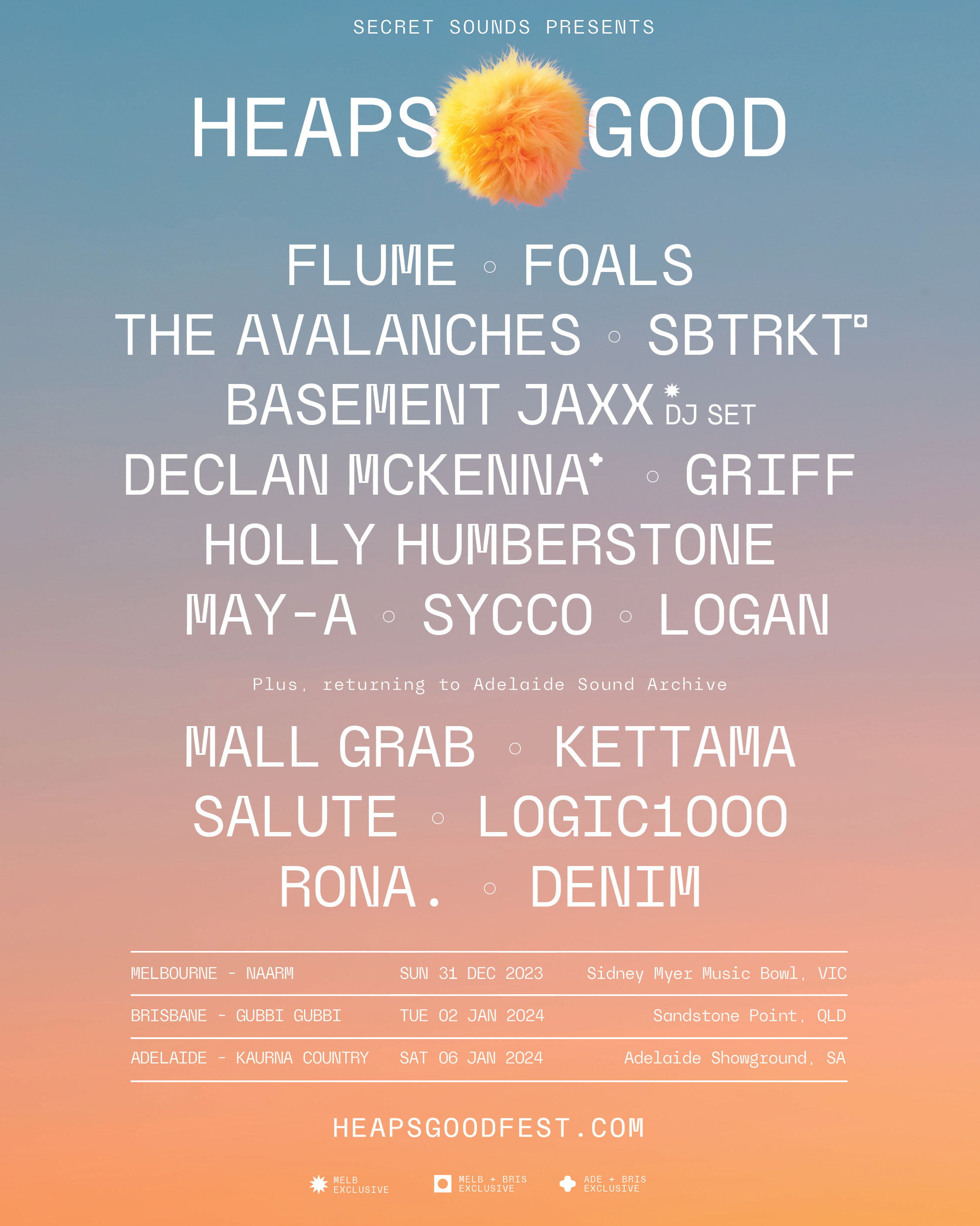 Flume Logic1000 Salute More Line Up For Heaps Good 2024 